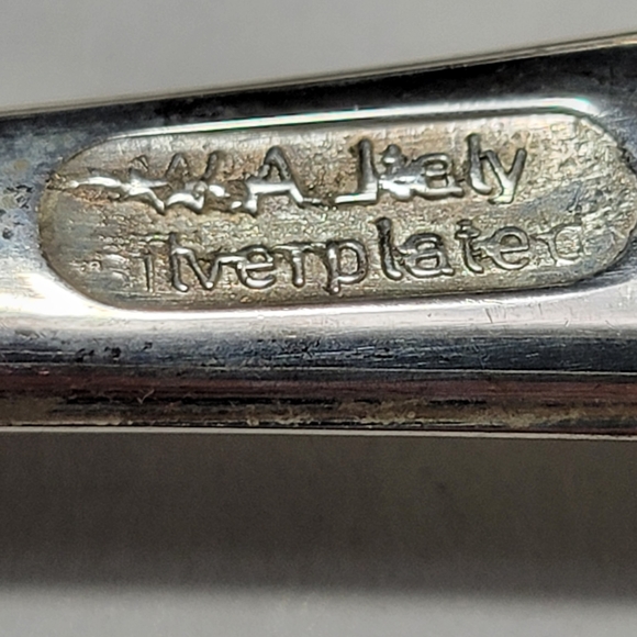 W.A. Silver Plated Spork & Spoon Serving Set Made in Italy 9” Salad, - Picture 10 of 12